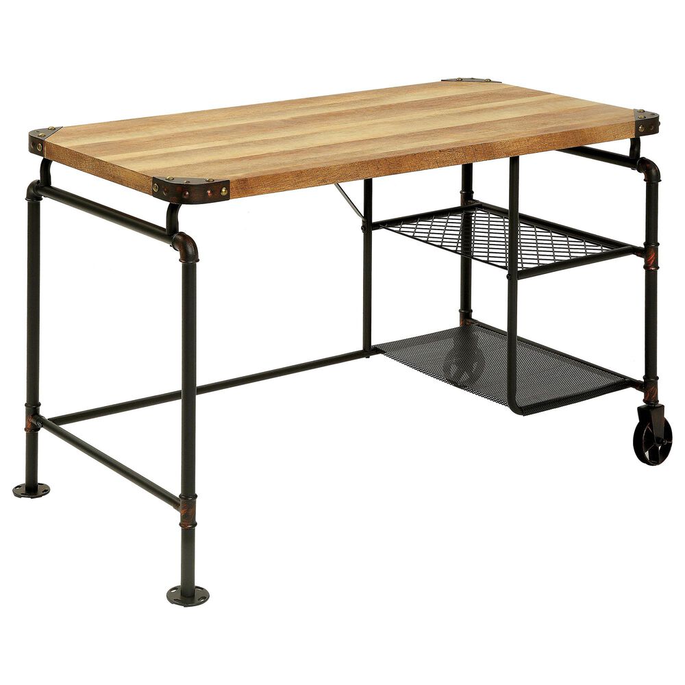 Furniture of America Fitzgerald Desk in Black/Brown, , large