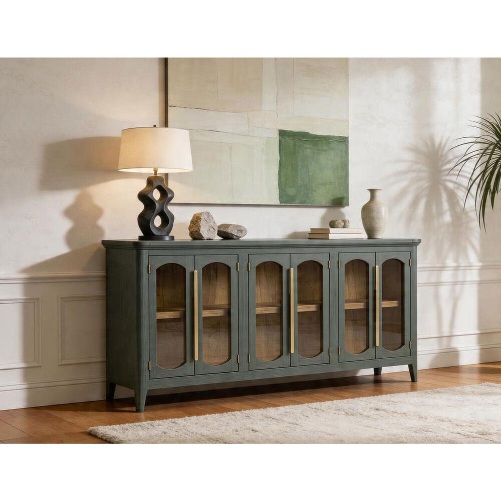 Fallridge Brava 71" 6-Door Entertainment Console in Vintage Green, , large