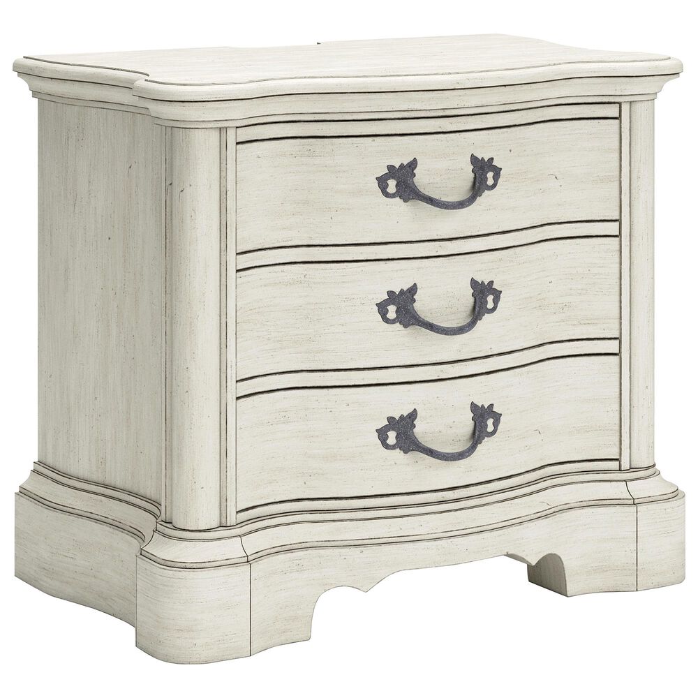 Millenium Arlendyne Queen Upholstered Bed with 2 Nightstands in Antique White, , large