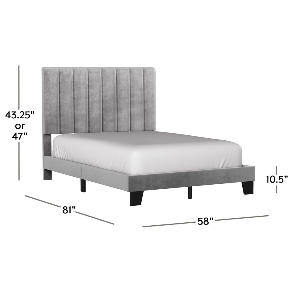 Richlands Furniture Crestone Full Upholstered Platform Bed in Gray, , large