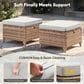 Sunwell Garden Outdoor Ottoman with Yellow Rattan in Beige (Set of 2), , large