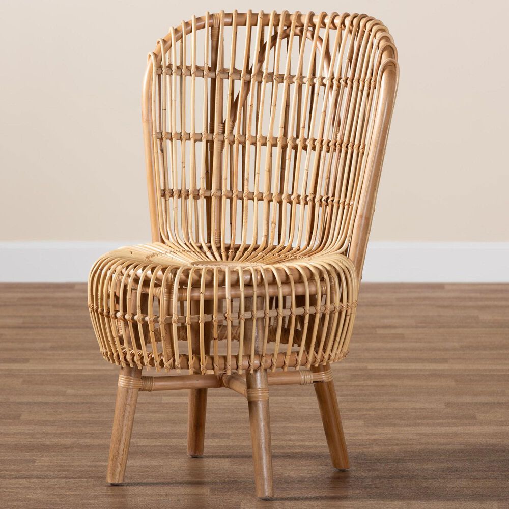 Baxton Studio Nagoya Tall Lounge Chair in Natural Brown, , large