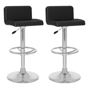 CorLiving Low Back Bar Stool in Black Leatherette - Set of 2, , large