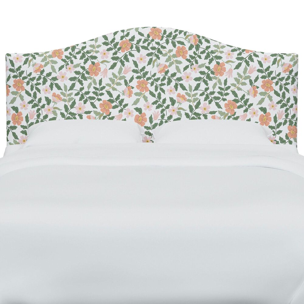 Rifle Paper Co Crafted by Cloth and Company Mayfair Queen Headboard in Aviary Black/Cream, , large