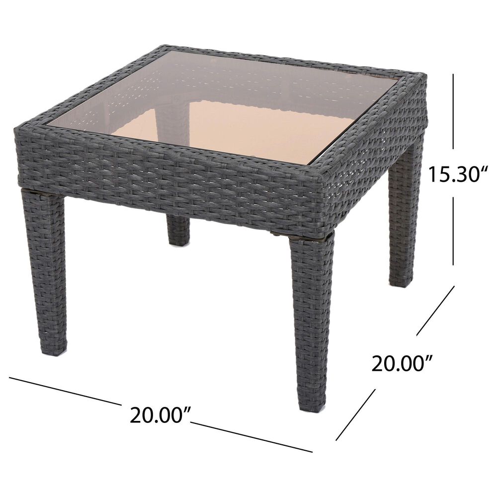 Hearth and Haven Antibes Patio Side Table in Grey, , large