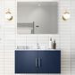 Lexora Home Geneva 36" Single Bathroom Vanity Cabinet Only in Navy Blue and 36" LED Mirror, , large