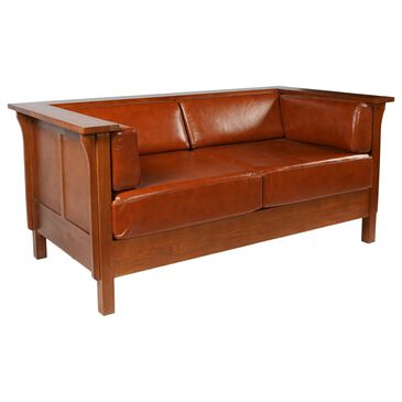 Crafters & Weavers Cubic Panel Stationary Loveseat in Russet Brown, , large