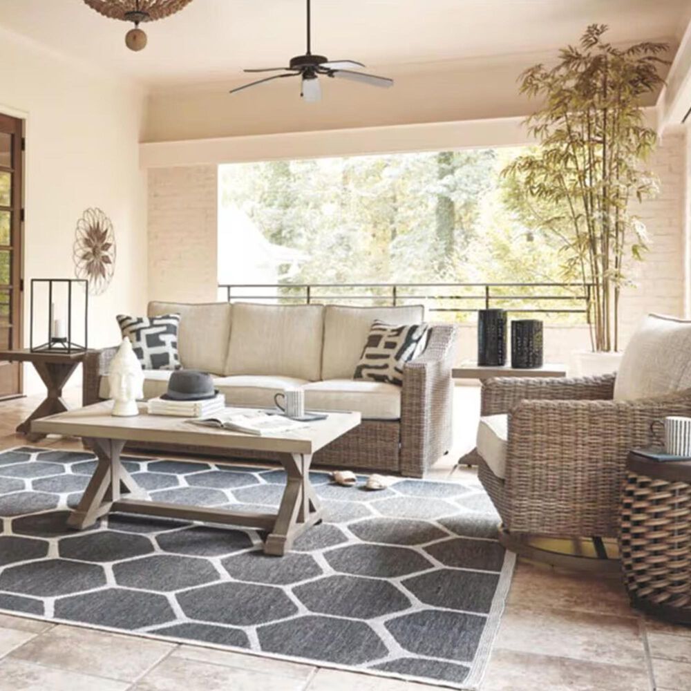 Ashley Beachcroft Sofa and Swivel Lounge Set in Beige, , large