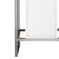 James Martin Vanities Boston 20" Single White Door Bathroom Vanity in Brushed Nickel with 3 cm White Glossy Resin Countertop and Rectangular Sink, , large