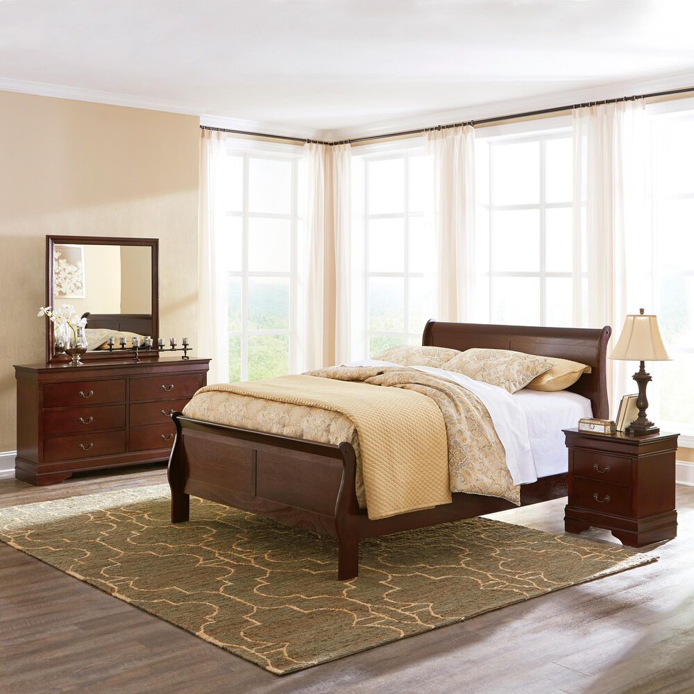 Ashley Alisdair Queen Sleigh Bed in Dark Brown, , large