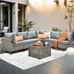 HOMLUX 7-Piece Patio Conversation Set in Dark Gray, , large