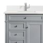 James Martin Vanities Brittany 36" Single Bathroom Vanity in Urban Gray with Single Hole 3 cm White Zeus Quartz Top and Rectangular Sink, , large
