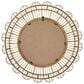 Maple and Jade 35" Handmade Woven Floral Wall Mirror with Beaded Accents in Brown, , large