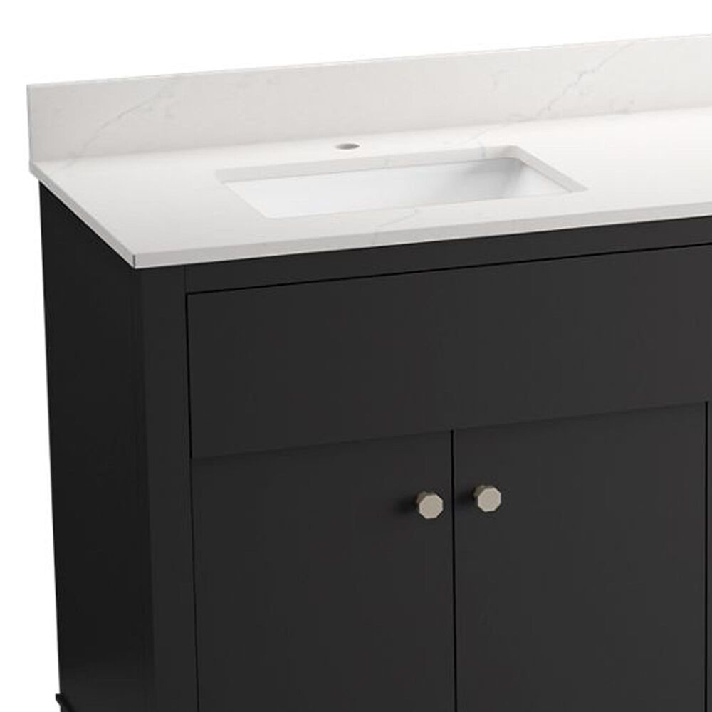 Kohler Alouette 72" Double Bathroom Vanity in Ferrous Grey with 2 cm White Quartz Top and Rectangular Sinks, , large