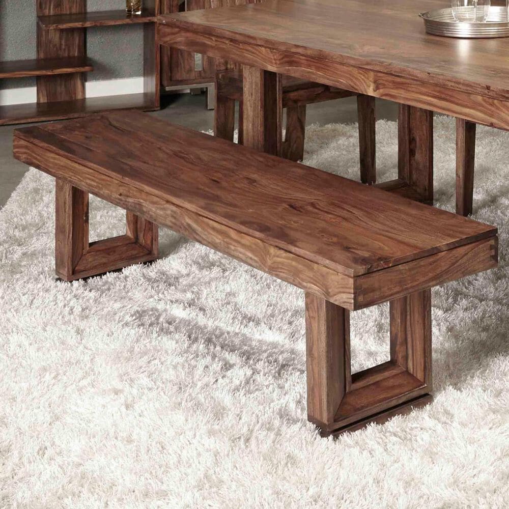 Shell Island Furniture Brownstone Dining Bench in Nut Brown, , large