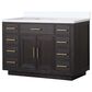 Lexora Home Abbey 48" Single Bathroom Vanity in Black Oak with 2 cm White Quartz Top and Rectangular Sink, , large