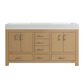 37B Alanya 60" Double Bathroom Vanity in Warm Oak with White Composite Stone Top, , large