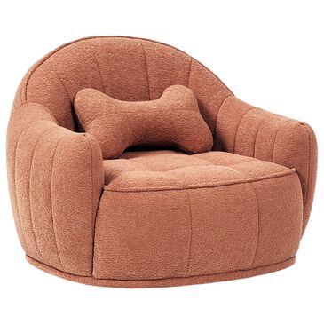 Jennifer Taylor Home Louie 30.5" Modern Dog Sofa Bed with Bone Pillow in Spice Orange, , large