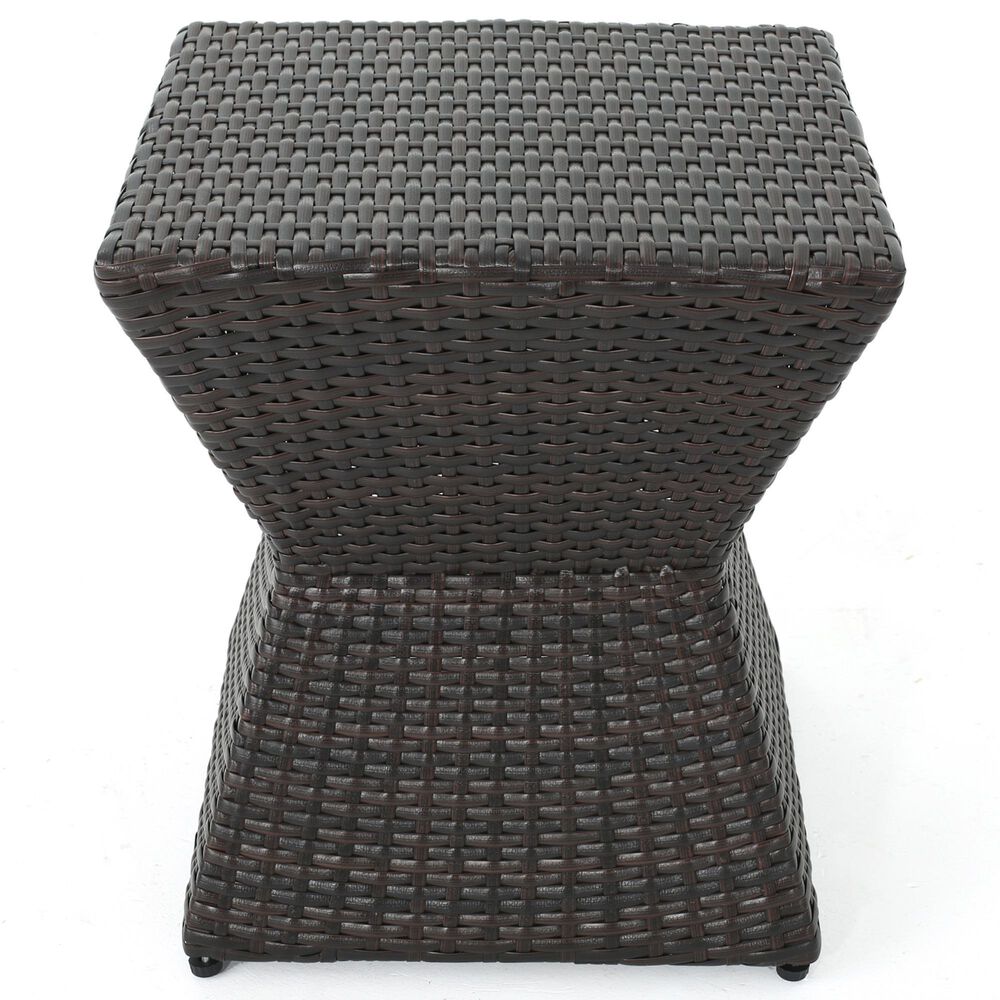 Hearth and Haven Calhoun Outdoor Square End Table in Brown, , large