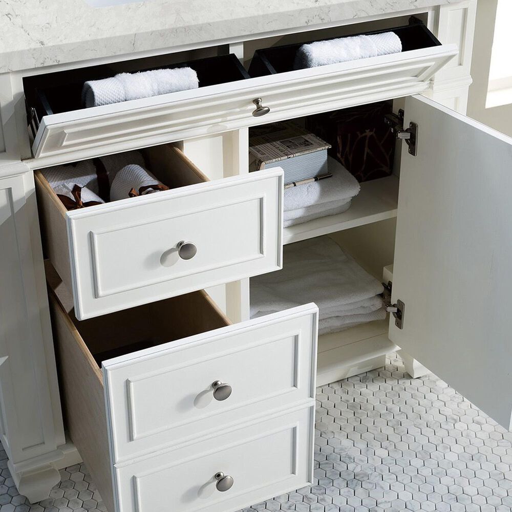 James Martin Vanities Bristol 36&quot; Single Bathroom Vanity in Bright White with 3 cm Eternal Jasmine Pearl Quartz Top and Rectangular Sink, , large