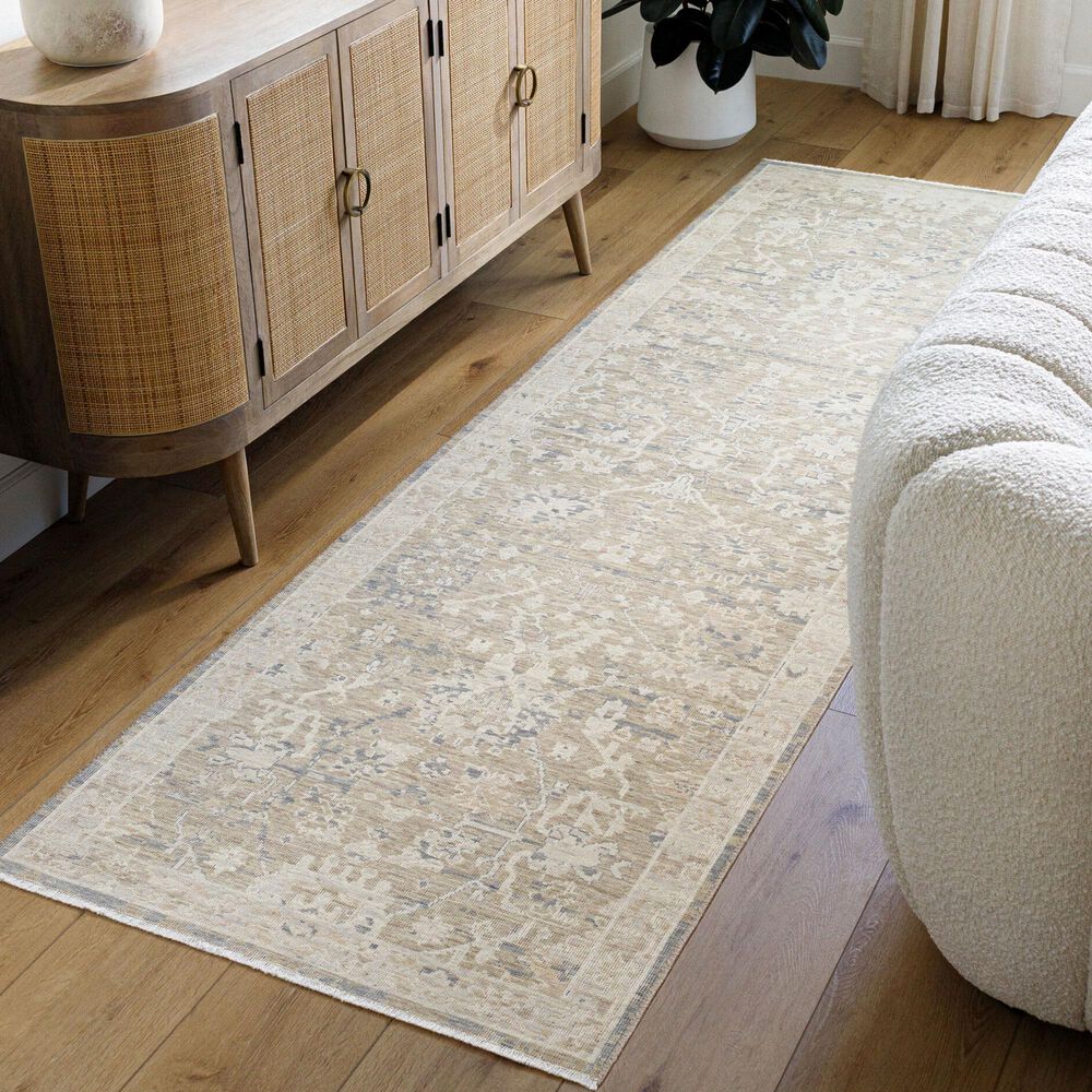 Surya Once Upon a Time Light Brown, Light Gray, Tan, Ivory and Gray 2"11" x 9"10" Runner, , large