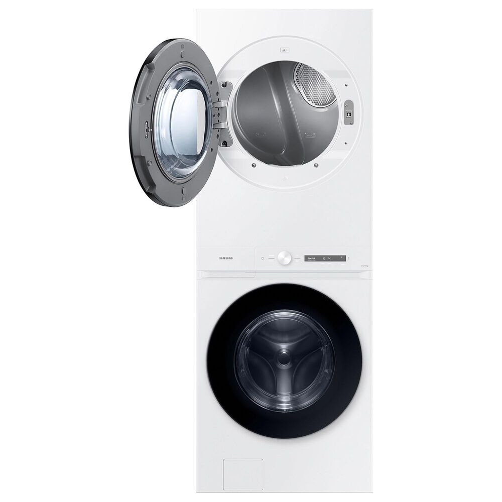 Samsung Bespoke 4.6 Cu. Ft. Washer and 7.6 Cu. Ft. Electric Dryer Stack Laundry in White, , large