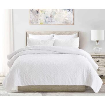 US Home Brands Dolye 3-Piece Queen Quilt Set in White, , large