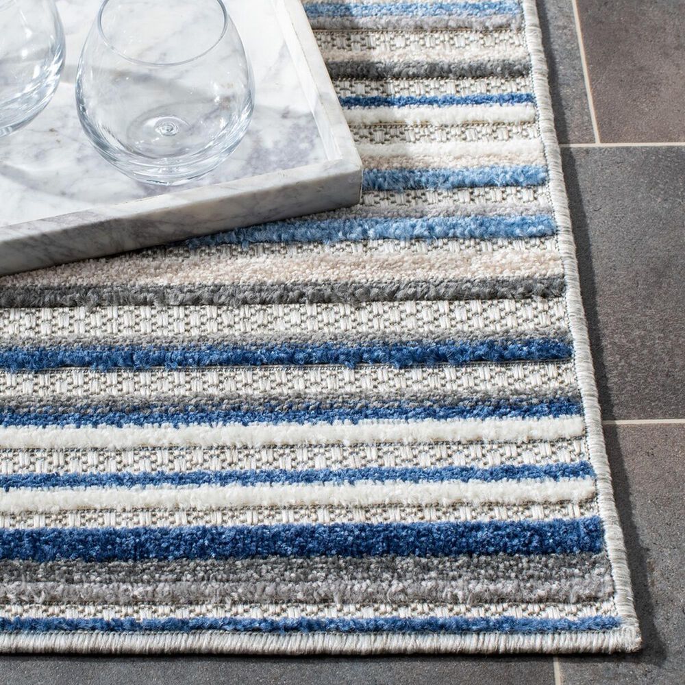 Safavieh Cabana CBN323F 3&#39; x 5&#39; Grey and Blue Indoor/Outdoor Area Performance Rug, , large