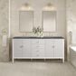 James Martin Vanities Myrrin 72" Double Vanity in Bright White with 3 cm Parisien Bleu Quartz Top, , large