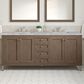 James Martin Vanities Chicago 72" Double Bathroom Vanity in Whitewashed Walnut with 3 cm Victorian Silver Quartz Top and Rectangular Sinks, , large