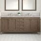 James Martin Vanities Chicago 72" Double Bathroom Vanity in Whitewashed Walnut with 3 cm Victorian Silver Quartz Top and Rectangular Sinks, , large