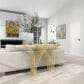 Maple and Jade Console Table with Mirrored Glass Top in Gold, , large