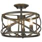 Golden Lighting Alcott Semi-Flush in Antique Black Iron, , large