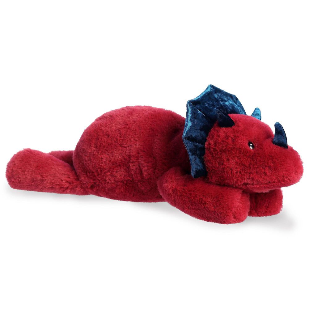 Aurora Snoozles 18&quot; Triceratop Plush in Red and Blue, , large