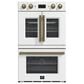 Forno Asti 30" Double Electric Wall Oven with Upper French Door in White, , large