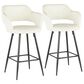 LumiSource Margarite Counter Stool with Cream Cushion in Black (Set of 2), , large