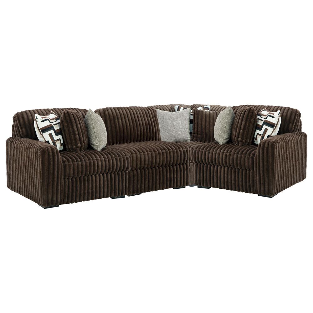 Ashley Midnight-Madness 4-Piece Reversible Sectional in Chocolate, , large