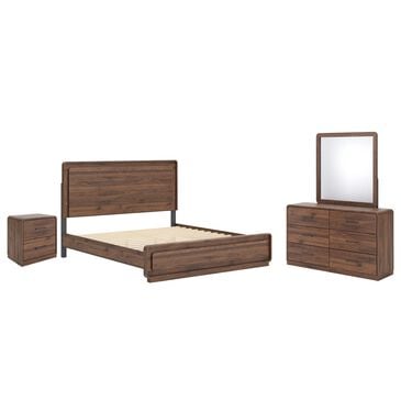 Ashley Fortlorn 4-Piece King Bedroom Set in Walnut Brown LED Light, , large