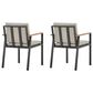 Armen Living Nofi Outdoor Dining Chair with Taupe Cushion in Charcoal and Teak (Set of 2), , large