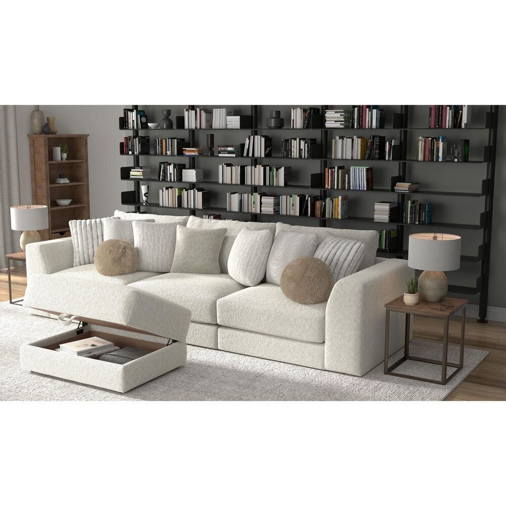 Hartsfield Jazzy Storage Ottoman in Bone, , large