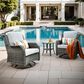 HOMLUX 3-Piece Patio Conversation Set with Swivel Chairs in Grey, , large