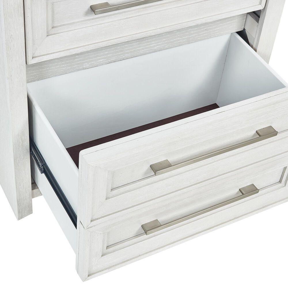 Sasha Lee 3-Drawer Tech Nightstand with LED Lighting in Brushed White, , large