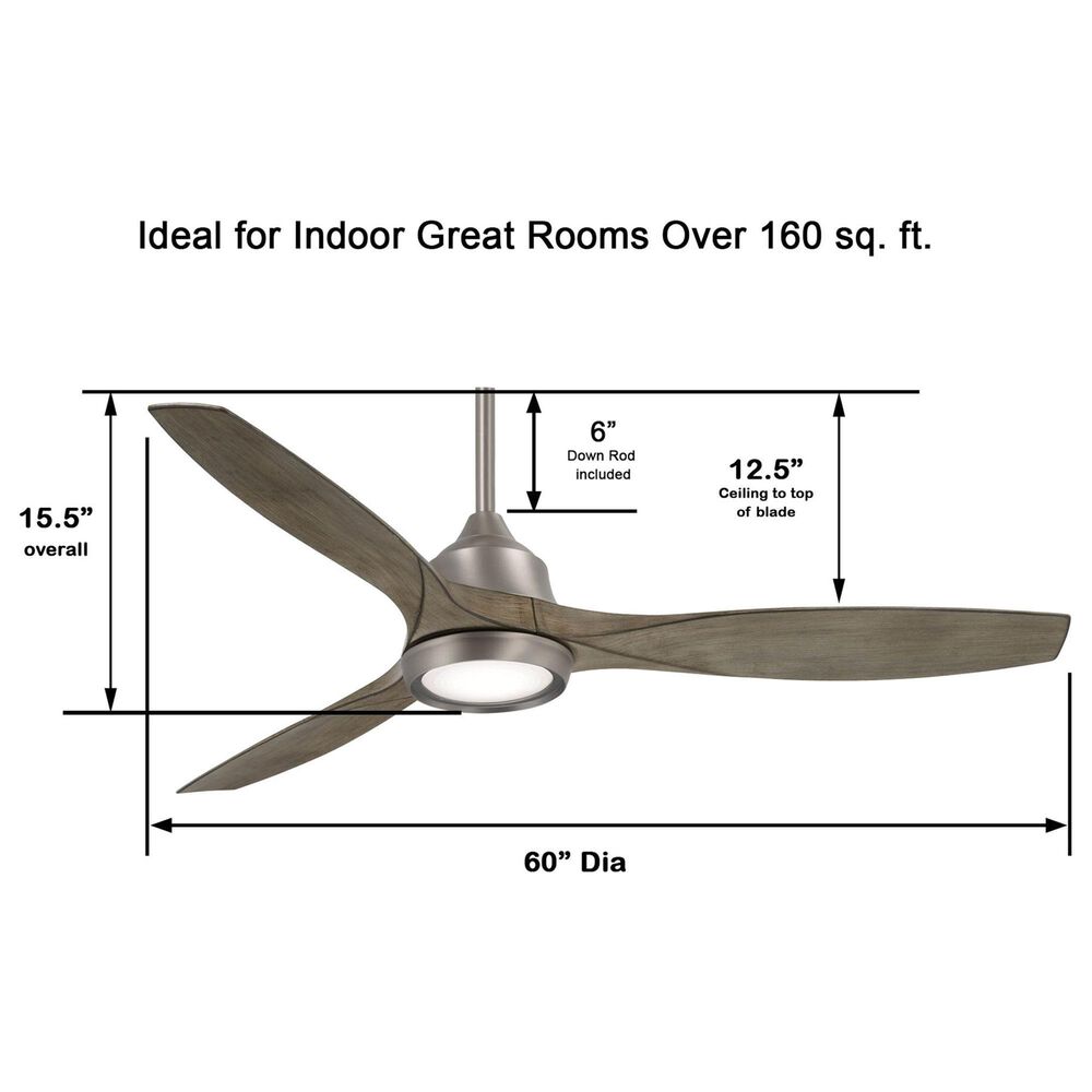 Minka-Aire Skyhawk 60" LED Ceiling Fan in Burnished Nickel, , large
