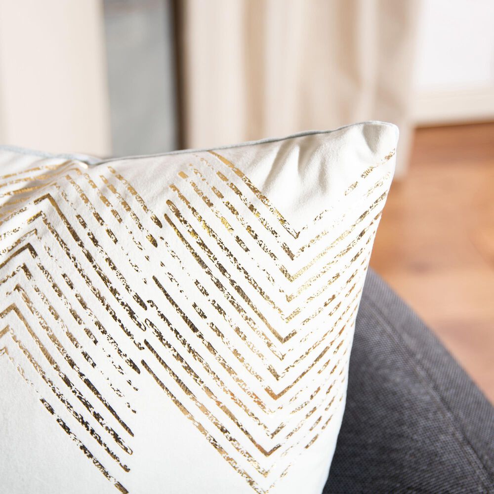 Safavieh Sarla 18&quot; Pillow in Seafoam and Gold, , large