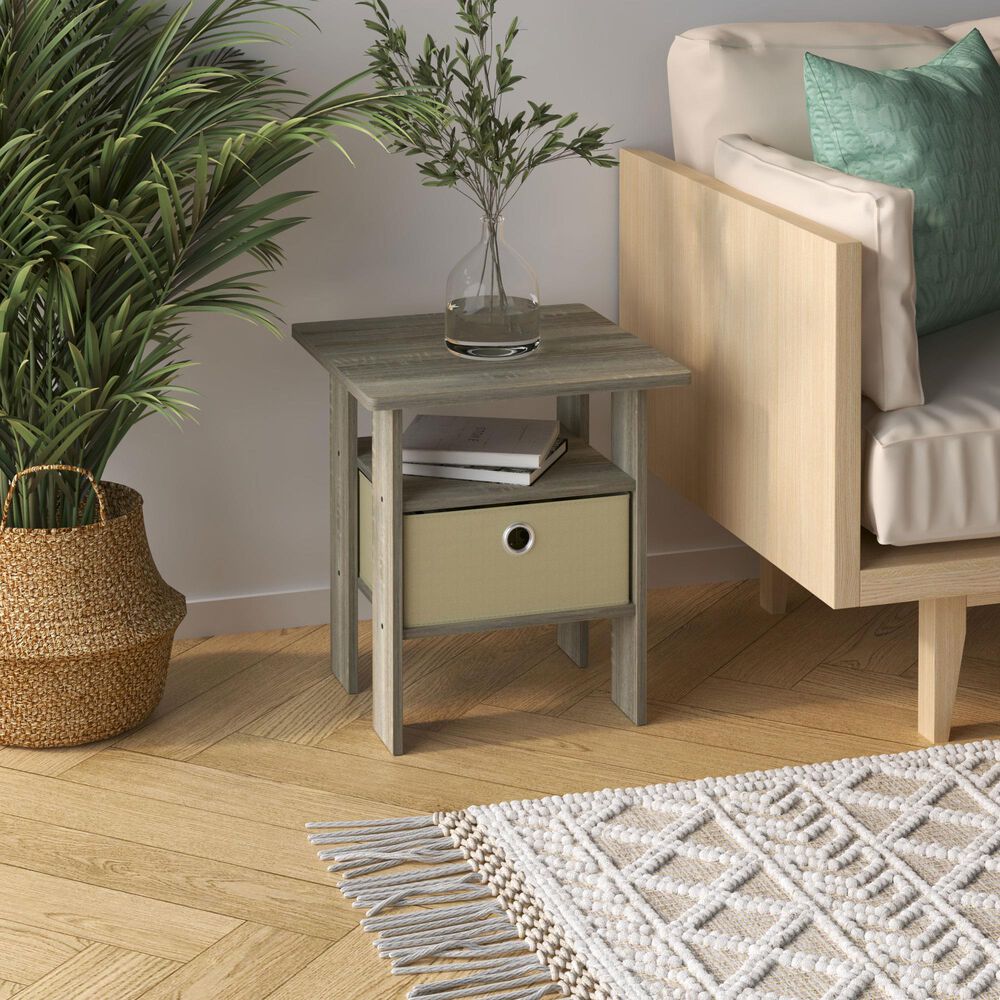 HOMLUX 1-Drawer End Table in Sonoma Oak, , large
