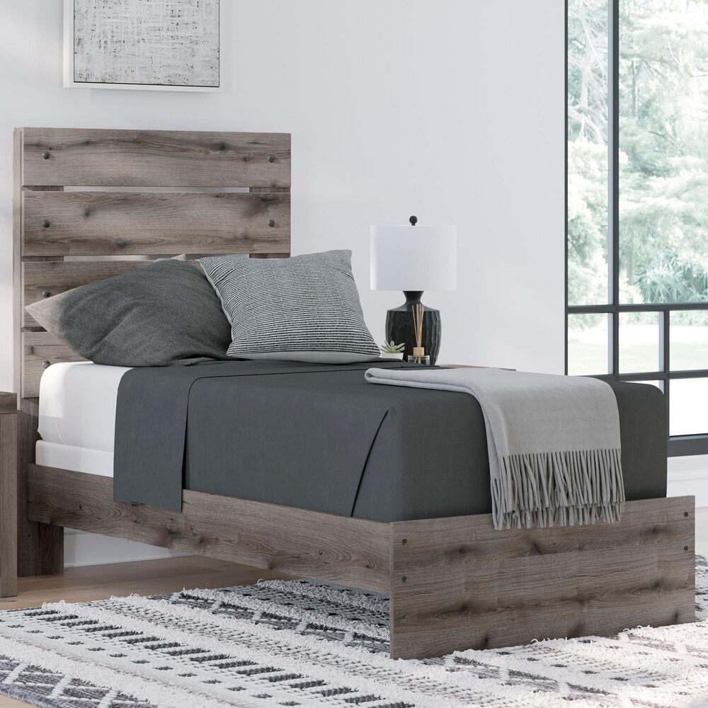 Ashley Graystorm Twin Panel Bed in Brown Gray, , large