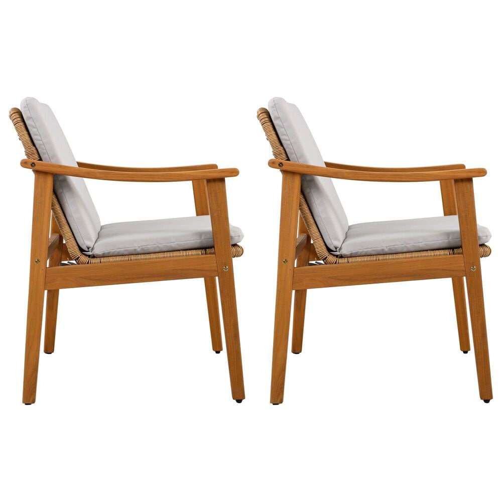 Hearth and Haven Outdoor Dining Chair in Grey (Set of 2), , large