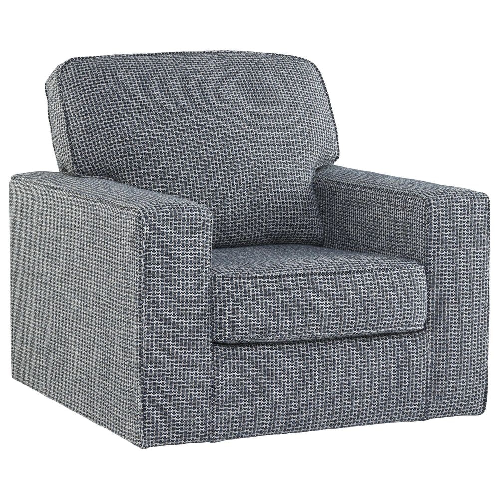 Ashley Olwenburg Swivel Accent Chair in Denim, , large