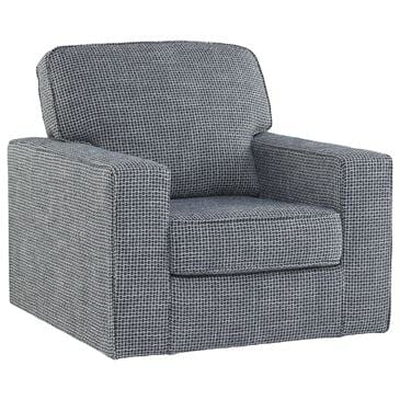 Ashley Olwenburg Swivel Accent Chair in Denim, , large
