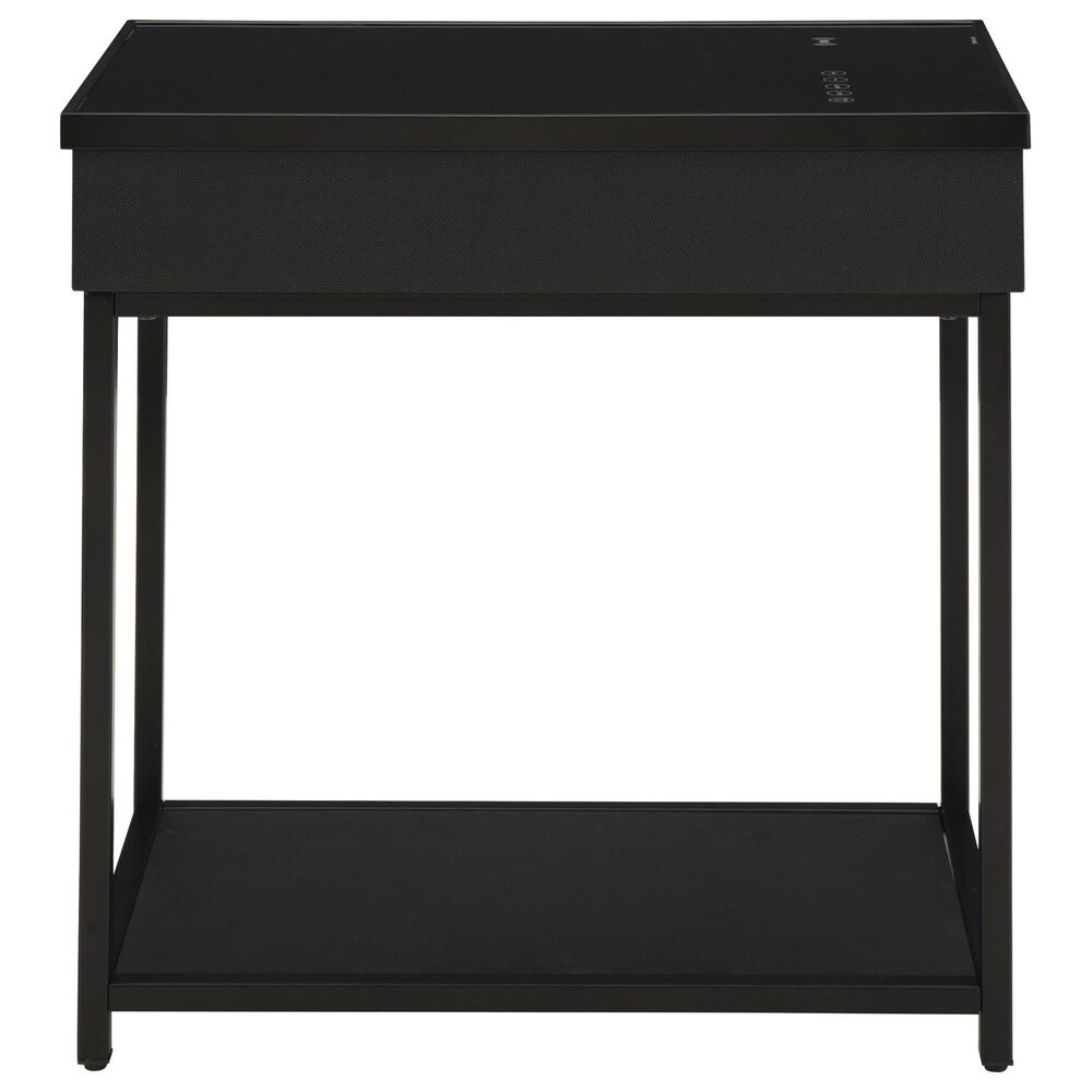 Ashley Gemmet Accent End Table with Speaker in Black, , large